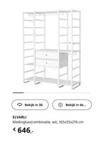 Mooie witte Elvarli kast van Ikea, Ophalen, Zo goed als nieuw