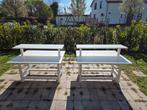 2 witte tafel displays, Gebruikt, Ophalen of Verzenden, 75 cm of meer, 60 cm of meer