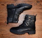 OMNIO - zwart leren biker boots met rits - maat 40, Zwart, Lage of Enkellaarzen, Nieuw, Ophalen of Verzenden