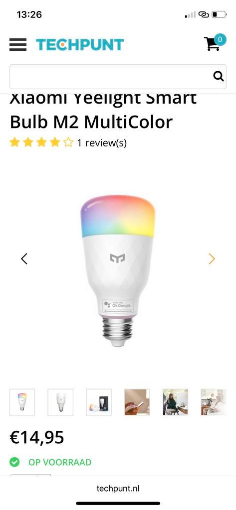 Xiaomi Yeelight Smart Bulb M2 Multicolor, Huis en Inrichting, Lampen | Hanglampen, Nieuw, Minder dan 50 cm, Kunststof, Ophalen of Verzenden