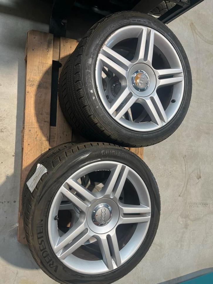 17” Audi velgen origineel met Winterbanden 225/45R17, Auto-onderdelen, Banden en Velgen, Banden en Velgen, Winterbanden, 17 inch