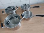 Hema pannenset inclusief 2 brabantia pannen, Ophalen, Zo goed als nieuw, Rvs, Pannenset