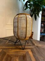 Sfeervolle tafellamp van hout en metaal, Ophalen, Zo goed als nieuw, Hout, Minder dan 100 cm