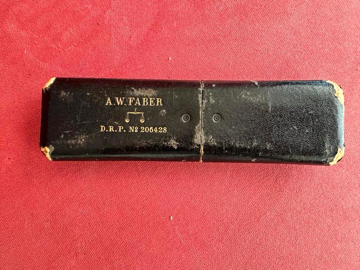 Vintage A.W. Faber Rekenliniaal met Etui D.R.P. 206428, Antiek en Kunst, Antiek | Gereedschap en Instrumenten, Ophalen of Verzenden