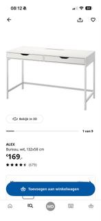 Witte Alex bureau met lades, Ophalen, Nieuw, Bureau