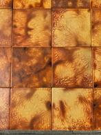 Gevlamde karamel wandtegels 1930, Gebruikt, Minder dan 20 cm, Minder dan 5 m², Wandtegels
