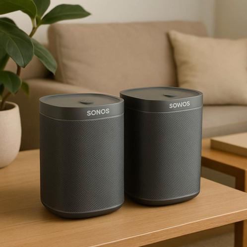2x Sonos Play:1 grijs – Nieuwstaat – Topgeluid!, Computers en Software, Pc speakers, Zo goed als nieuw, Ophalen of Verzenden