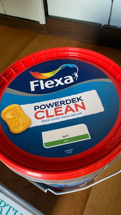 Flexa Wit powerclean, Doe-het-zelf en Verbouw, Verf, Beits en Lak, Zo goed als nieuw, Verf, 10 tot 15 liter, Wit, Ophalen of Verzenden