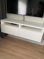 Ikea Besta tv-meubel hoogglans wit met glasplaat, Huis en Inrichting, Kasten | Televisiemeubels, Minder dan 100 cm, 25 tot 50 cm