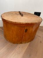 Hele grote ovale hoedendoos hoeden doos brocante, Ophalen of Verzenden
