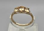 Gouden Vintage ring edelsteen gele saffier diamant. 2025/419, ., Geel, Ophalen of Verzenden, Zo goed als nieuw