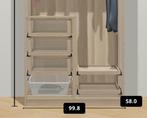Ikea komplement voor Pax Eiken- Verdeler/Lades/Planken/Mand, Huis en Inrichting, Kasten | Kledingkasten, Ophalen, Gebruikt, 50 tot 100 cm