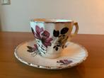 Engelse kop en schotel met gouden accenten, Verzamelen, Ophalen, Gebruikt, Porselein