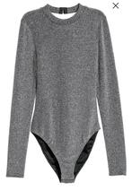 Zilveren glanzende bodysuit met open rug voor oudejaarsavond, Kleding | Dames, H&M, Overige kleuren, Ophalen of Verzenden, Zo goed als nieuw