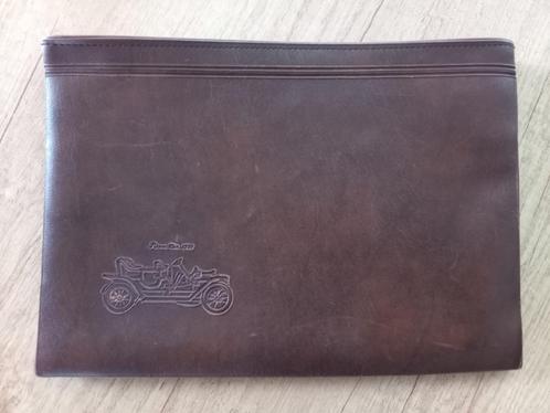 * Vintage bruin kunstleer rits etui met oldtimer *, Hobby en Vrije tijd, Overige Hobby en Vrije tijd, Gebruikt, Verzenden