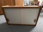 Vintage Houten  Scandinavisch Kastje met Schuifdeuren, Ophalen, Gebruikt, 50 tot 100 cm, Minder dan 100 cm