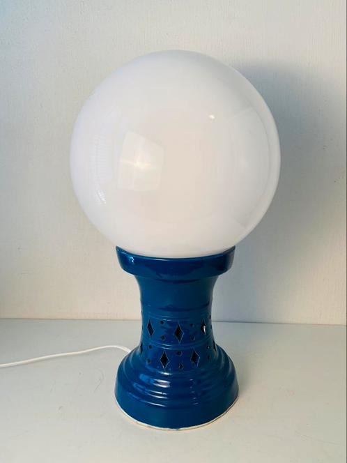 Space Age keramiek tafellamp , West Germany, Huis en Inrichting, Lampen | Tafellampen, Gebruikt, Minder dan 50 cm, Glas, Overige materialen