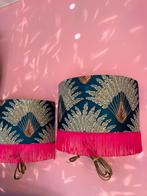 Wandlamp met palmstof en roze franjes!, Ophalen of Verzenden, Zo goed als nieuw, Stof