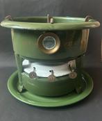 3-Pits Donkergroen Beccon Petroleumstel, Antiek en Kunst, Antiek | Emaille, Ophalen of Verzenden