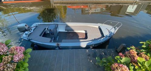 Mooie stalen sloep / goed onderhouden boot, Watersport en Boten, Sloepen, Gebruikt, 10 tot 30 pk, 3 tot 6 meter, Buitenboordmotor