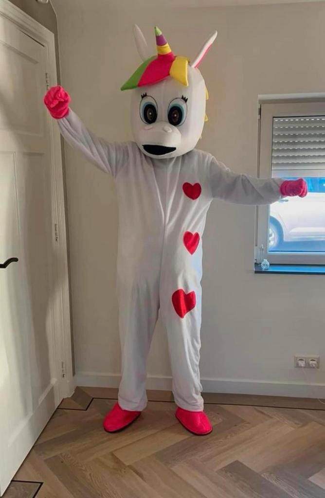 Unicorn mascotte, Hobby en Vrije tijd, Feestartikelen | Verhuur, Ophalen of Verzenden