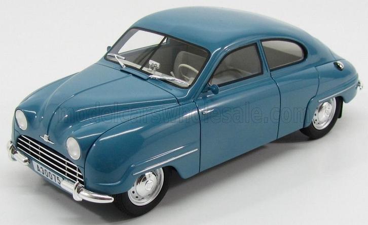 BoS Models Saab 92B Blue - 1952, Hobby en Vrije tijd, Modelauto's | 1:18, Nieuw, Auto, Overige merken, Ophalen of Verzenden