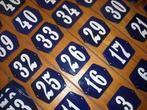 10x10 cm! echt oud emaille huisnummer huisnummers.blauw wit, Antiek en Kunst, Antiek | Emaille, Ophalen of Verzenden