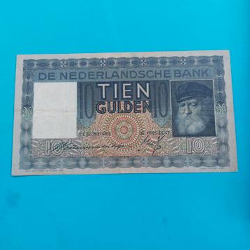 10 gulden biljet² Grijsaard uit 1939 in ZFR+
 beschikbaar voor biedingen