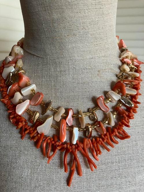 Angel skin ketting + takjes bloedkoraal ketting, Sieraden, Tassen en Uiterlijk, Antieke sieraden, Ketting, Overige materialen