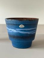 Ü-Keramik West Germany Blau Bloempot, Tuin en Terras, Bloempotten, Ophalen, Rond, Zo goed als nieuw, Aardewerk