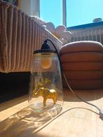 Handgemaakte gouden olifanten lamp, Ophalen, Zo goed als nieuw, Glas, Minder dan 50 cm