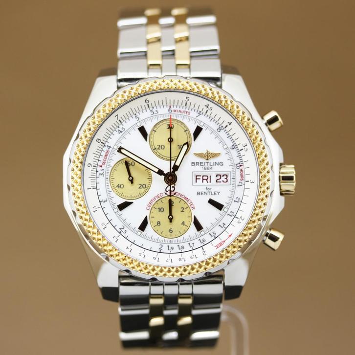 Breitling Bentley GT Goud-Staal D13362, Sieraden, Tassen en Uiterlijk, Horloges | Heren, Gebruikt, Polshorloge, Breitling, Goud