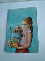 MEISJE. MET. HOND. IN EMMER, Ophalen of Verzenden, Voor 1920, Kinderen