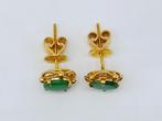 Gouden oorbellen met jade, Sieraden, Tassen en Uiterlijk, Oorbellen, Info@zilverwebsite.nl, Zo goed als nieuw, Zilverwebsite.nl