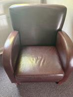 Mooie bruine lederen (?) fauteuil, Ophalen, Overige materialen, Gebruikt, Koloniaal