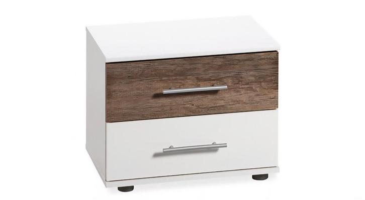 Nieuw Oaklyn nachtkastje - wit met houtlook, Huis en Inrichting, Slaapkamer | Nachtkastjes, Nieuw, Minder dan 55 cm, Minder dan 45 cm