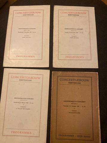 4 Concertgebouw Amsterdam programmaboekjes (1922, ‘27 29 30) beschikbaar voor biedingen