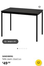 IKEA SANDSBERG Eettafel - Zwart 110x67cm, Ophalen, 100 tot 150 cm, 50 tot 100 cm, Metaal