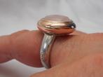 Zilveren Ti Sento Milano ring met rozenkwarts Bicolor nr.424, Sieraden, Tassen en Uiterlijk, Ringen, 17 tot 18, Ophalen of Verzenden