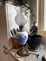 Antieke vintage brocante delfs blauwe lamp, Antiek en Kunst, Antiek | Lampen, Ophalen