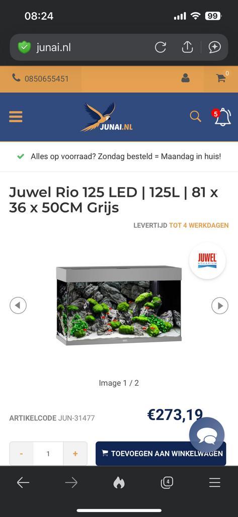 Juwel rio 125 led aquarium, Dieren en Toebehoren, Vissen | Aquaria en Toebehoren, Zo goed als nieuw, Gevuld zoetwateraquarium