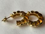 Zilveren goudvergulde creolen wokkels, Sieraden, Tassen en Uiterlijk, Oorbellen, Hangers, Verzenden, Zo goed als nieuw, Goud