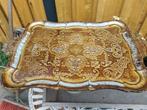 Zeer mooi groot Florentijns Brocante bewerkt dienblad, Antiek en Kunst, Curiosa en Brocante, Ophalen of Verzenden