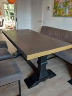 Robuuste Eettafel 180x90 - IJzeroxide laag, Huis en Inrichting, Tafels | Eettafels, Metaal, Zo goed als nieuw, Vijf personen of meer