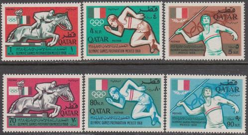 Qatar Michel 135/140 Voorolympische Zomerspelen 1968 Mexico, Postzegels en Munten, Postzegels | Azië, Postfris, Midden-Oosten