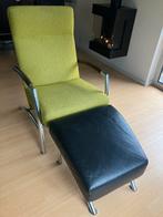 Leolux Helical fauteuil met hocker / voetenbank, Ophalen, Gebruikt, 75 tot 100 cm, 50 tot 75 cm