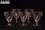 5 Gegraveerde glaasjes van kristal - Art Deco - Ca 1920 1930, Ophalen of Verzenden