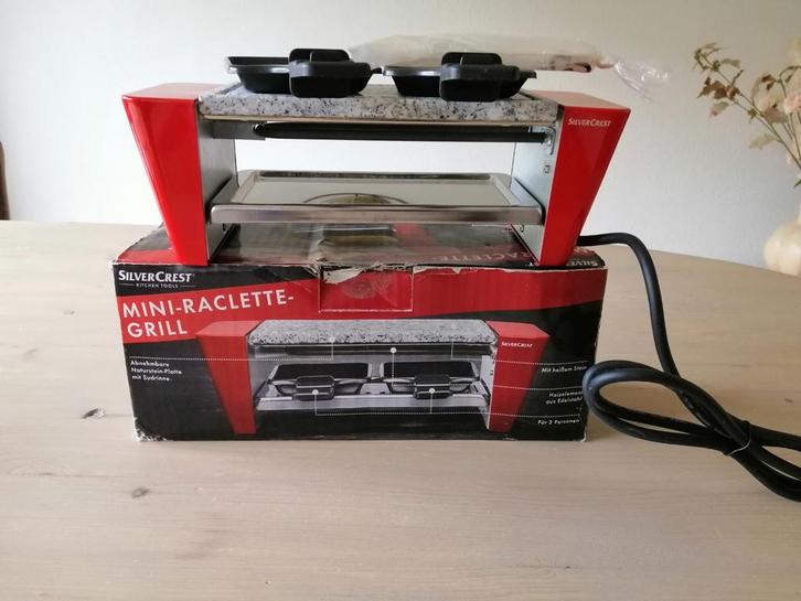 Nieuwe Silvercrest Mini Raclette Grill, Witgoed en Apparatuur, Grillplaten, Nieuw, Steengrill, Vaatwasmachinebestendig, Ophalen of Verzenden