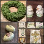 Ansichtkaarten, bakvorm, krans, struisvogelei, haas, kuiken., Diversen, Pasen, Ophalen of Verzenden, Gebruikt