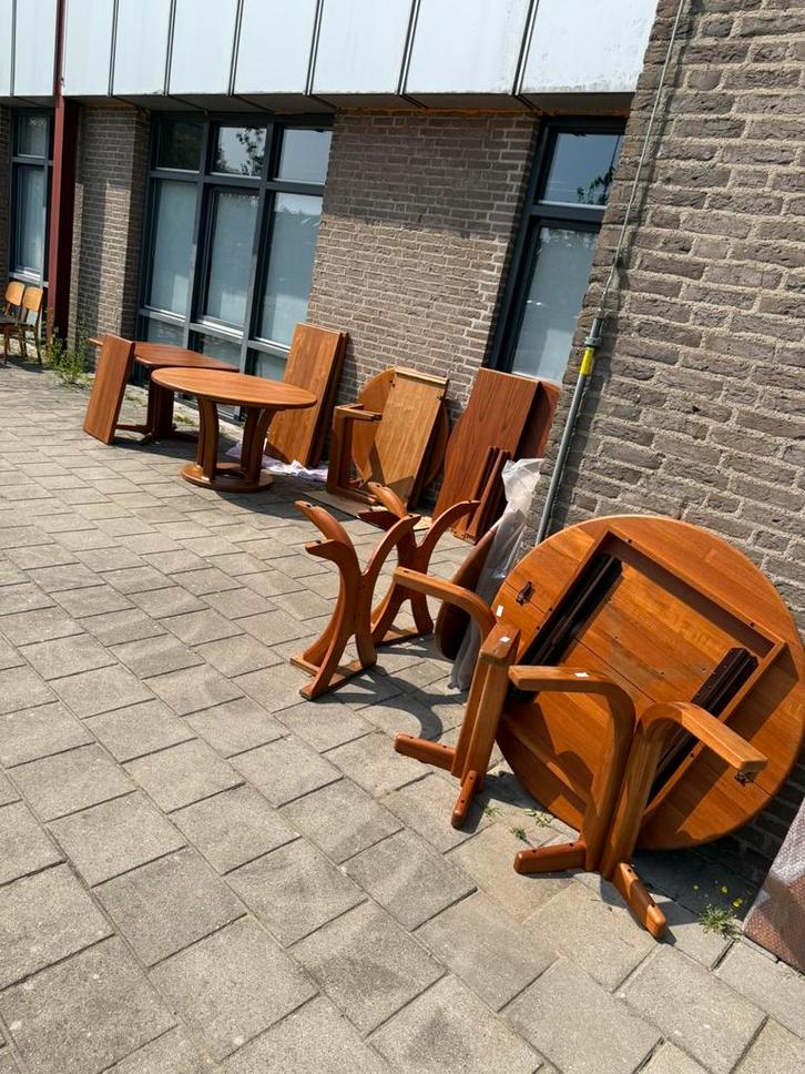 Ruim aanbod (30+) vintage verlengbare Deense eettafels ‘60, Huis en Inrichting, Tafels | Eettafels, Zo goed als nieuw, 100 tot 150 cm